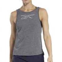 Reebok ActivChill + Cotton Womens Training Vest Grey Workout Fitness Tank Top