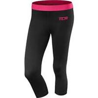 TCA Pro Performance Endurance Womens Running Tights Black 3/4 Capri Compression - S Regular