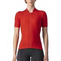 Castelli Anima 3 Womens Cycling Jersey Red Short Sleeve Reflective Bike Ride Top - L Regular