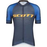 Scott RC Pro Mens Cycling Jersey Blue Short Sleeve Bike Ride Water Repellent Top - XL Regular