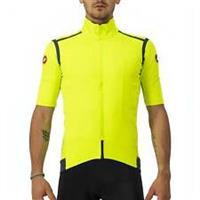 Castelli Gabba RoS Mens Cycling Jersey Yellow Short Sleeve Reflective Bike Top - S Regular