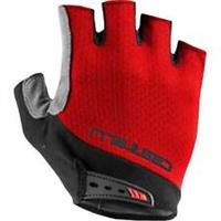 Castelli Entrata V Fingerless Cycling Gloves Red Padded Bike Ride Comfort Cycle