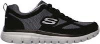 Skechers Burns Agoura Mens Training Shoes Black Gym Workout Cushioned Trainers