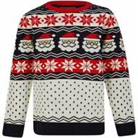 Christmas Santa Head Fairisle Junior Christmas Jumper Red Kids Sweatshirt Youth