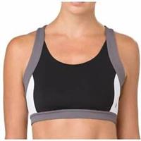 Asics Colour Block 2 Womens Sports Bra Black Support Running Workout Fitness Run