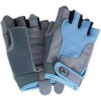 Fitness Mad Cross Womens Training Gloves Blue Fingerless Weightlifting Padded