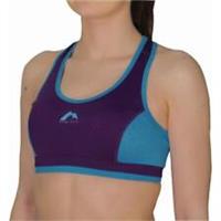 More Mile Prime Womens Running Crop Top Purple Moisture Wicking Workout Fitness