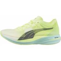 Puma Deviate Nitro Elite Racer Womens Running Shoes Yellow Lightweight Trainers