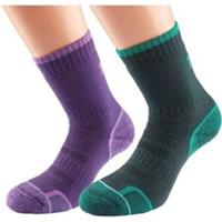 1000 Mile Walking Twin Pack Womens Socks Purple Anti Blister Outdoor Support - UK 3 - 5.5 Regular