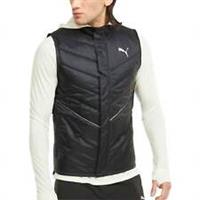 Puma Elevated Mens Running Gilet Black Padded Run Reflective Full Zip Zip Pocket