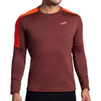 Brooks Notch Thermal 2.0 Mens Running Top Red Long Sleeve Run Breathable Jogging - L Regular