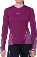 Ronhill Tech Reflect Womens Running Top Purple Long Sleeve Run Lightweight - L Regular