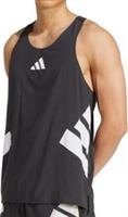 adidas Adizero Road To Records Mens Running Vest Black Run Lightweight Tank Top - L Regular