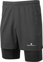 Ronhill Core Twin Mens Running Shorts Black 2 In 1 Twin Short Run Breathable - M Regular