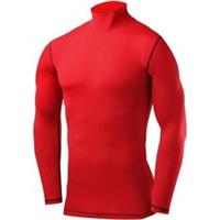 TCA PowerLayer Mock Mens Compression Top Red Long Sleeve Running Run Lightweight