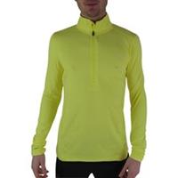 More Mile Mens Running Top Yellow Long Sleeve Half Zip Run Moisture Wicking