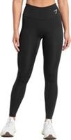 Gymshark Womens Training Tights Black 7/8 Cropped Gym Fitness Workout Excerise - S Regular