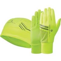 Ronhill Beanie And Glove Set Yellow Running Reflective Mens Womens