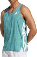 adidas Adizero Mens Running Vest Green Run Sleeveless Round Neck Tank Top