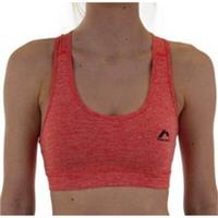 More Mile Train To Run Womens Running Crop Top Orange Moisture Wicking Workout