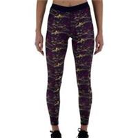 More Mile Go For It Womens Running Tights Purple Printed Lightweight Run Sports - S Regular