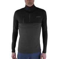 CoreX Fitness Mens Running Top Black Long Sleeve Half Zip Run Moisture Wicking