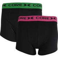CoreX Fitness Classic 2 Pack Mens Boxer Shorts Black Underwear Stylish - M Regular