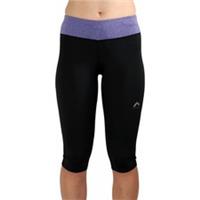 More Mile Marl Womens Running Tights Black 3/4 Capri Run Sports Training Jogging