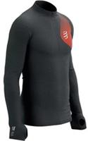 Compressport Winter Trail Postural Mens Running Top Black Long Sleeve Half Zip - XL Regular
