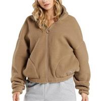 Gymshark Sherpa Womens Jacket Brown Excerise Training Workout Fitness Ladies Gym - S Regular