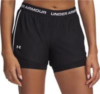 Under Armour Play Up Womens Training Shorts Black 2 In 1 Compression Gym Workout - XS Regular