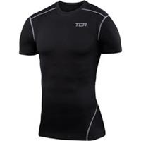 TCA Pro Performance Mens Compression Top Black Short Sleeve Running Run T-Shirt - L Regular