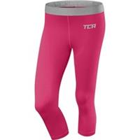 TCA Pro Performance Endurance Womens Running Tights Pink 3/4 Capri Compression - M Regular