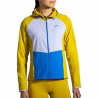 Brooks Canopy Womens Running Jacket Yellow Hooded Run Lightweight Breathable - M Regular