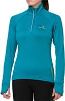 Ronhill Tech Winter Womens Running Top Blue Long Sleeve Half Zip Base Layer Run - L Regular