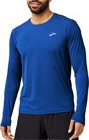 Brooks Atmosphere 3.0 Mens Running Top Blue Long Sleeve Run Moisture Wicking - L Regular
