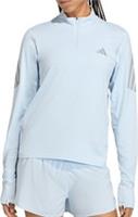 adidas Adi365 Iconic Womens Running Top Blue Long Sleeve Half Zip Run Reflective - L Regular