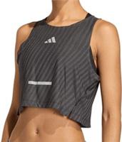 adidas Adi365 ClimaCool+ Engineered Womens Running Crop Top Black Run Tank Top - L Regular