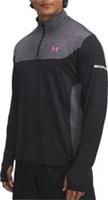 Under Armour Tech Utility Mens Running Top Black Long Sleeve Half Zip Run Jersey - M Regular