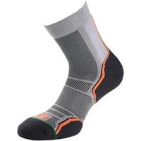 1000 Mile Trail 2 Pack Womens Running Socks Grey Merino Wool Sports Training