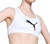 Puma 4KEEPS Womens Running Sports Bra White Breathable Workout Fitness Run - XL Regular