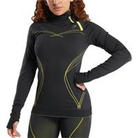 Gymshark Apex Seamless Womens Training Top Black Long Sleeve Half Zip Gym Jersey - S Regular