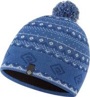 Ronhill Winter Bobble Running Beanie Blue Thermal Fleece Reflective Run Hat Mens
