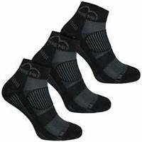 More Mile London 2.0 3 Pack Eco Friendly Running Socks Black Cushioned Support