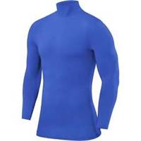 TCA PowerLayer Mock Mens Compression Top Blue Long Sleeve Running Run Jogging - L Regular