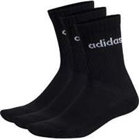 adidas Cushioned Linear 3 Pack Crew Training Socks Black Gym Workout Fitness