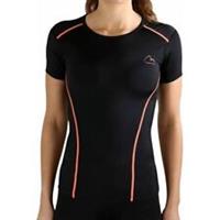 More Mile Compression Womens Top Black Short Sleeve Running Base Layer T-Shirt