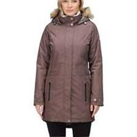 Regatta Lexis Waterproof Insulated Womens Parka Jacket Brown Hooded Outdoor Coat - S Regular