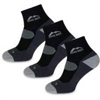 More Mile London 3 Pack Running Socks Black Cushioned Anti Blister Support Run