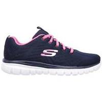 Skechers Graceful WIDE FIT Womens Training Shoes Navy Gym Workout Trainers